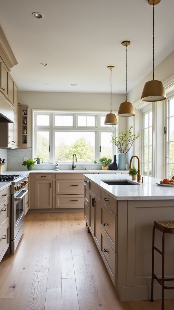 warm taupe kitchen designs