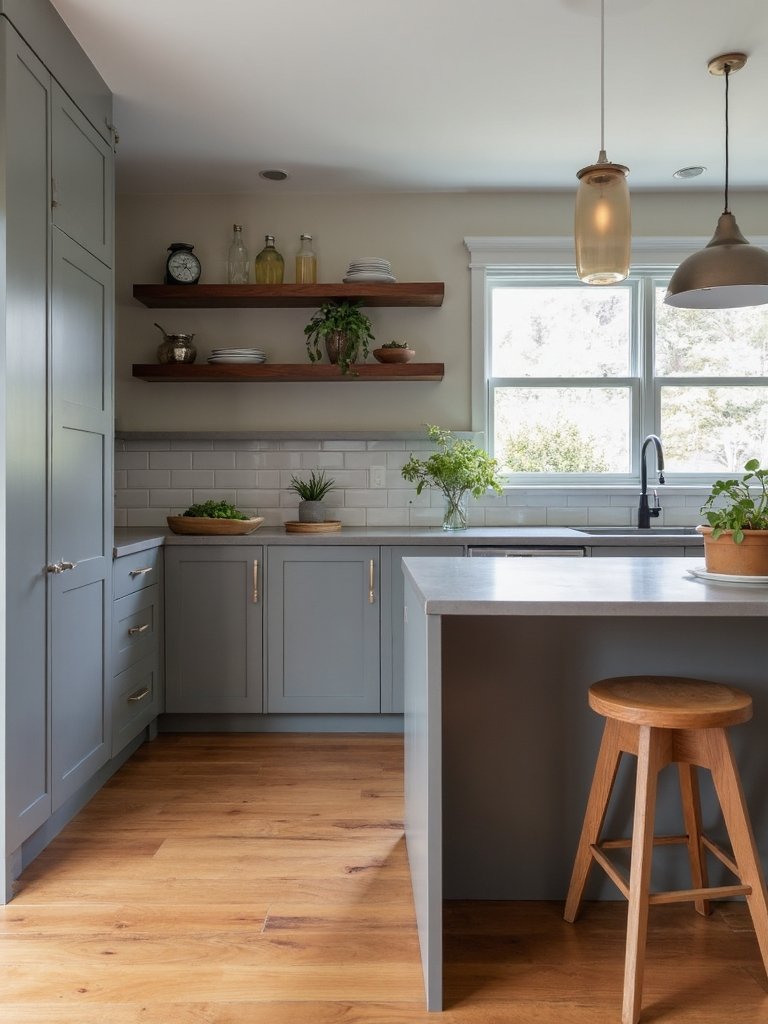 warm wood meets grey