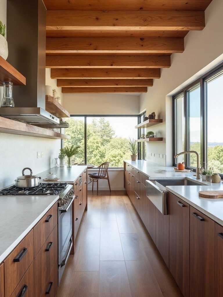 warm wood tones unify spaces