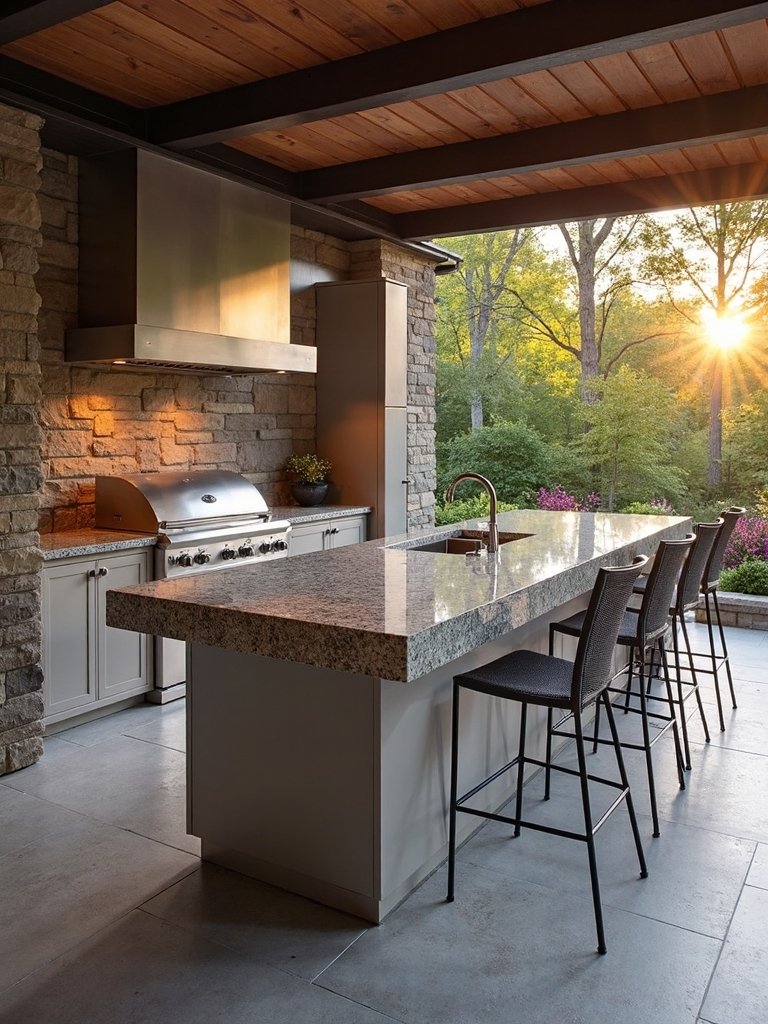 weather resistant outdoor kitchen materials