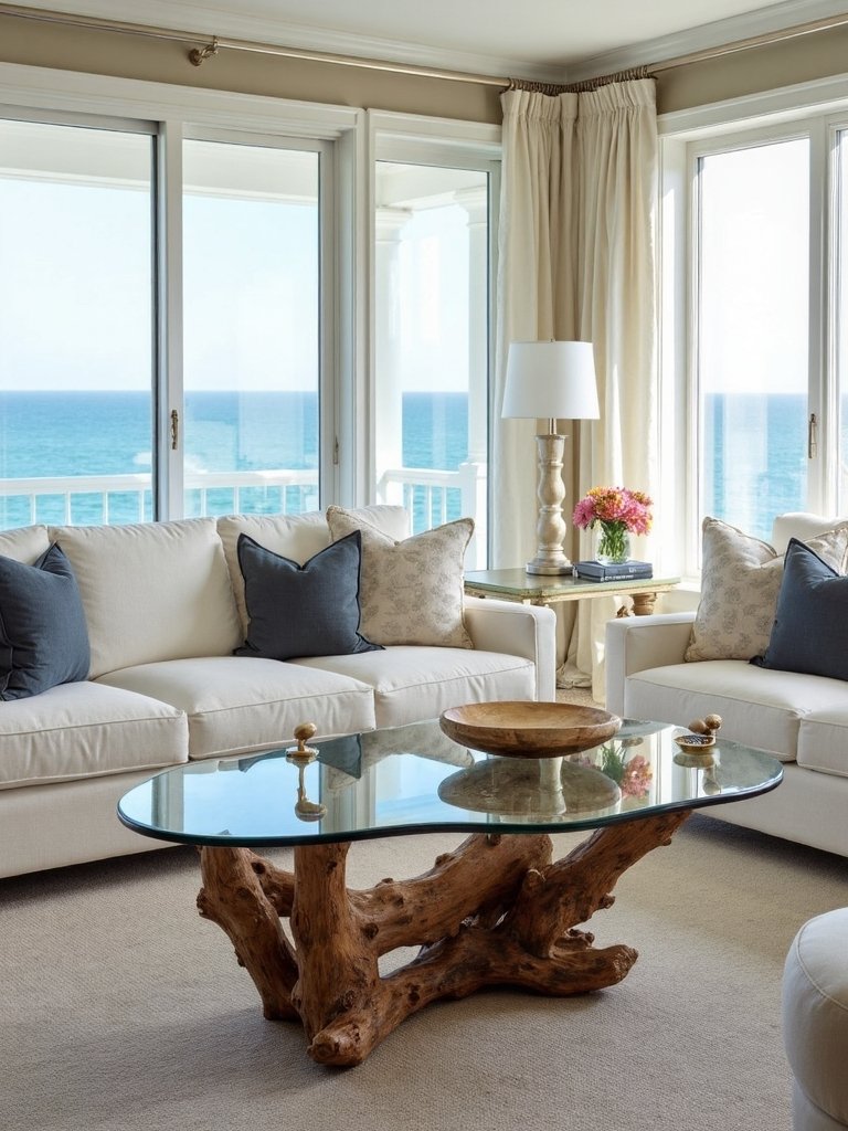 anchored coastal living room elegance