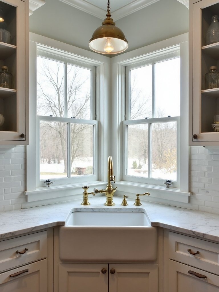 angled corner sink configuration