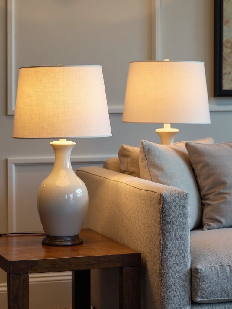 balanced table lamp coordination