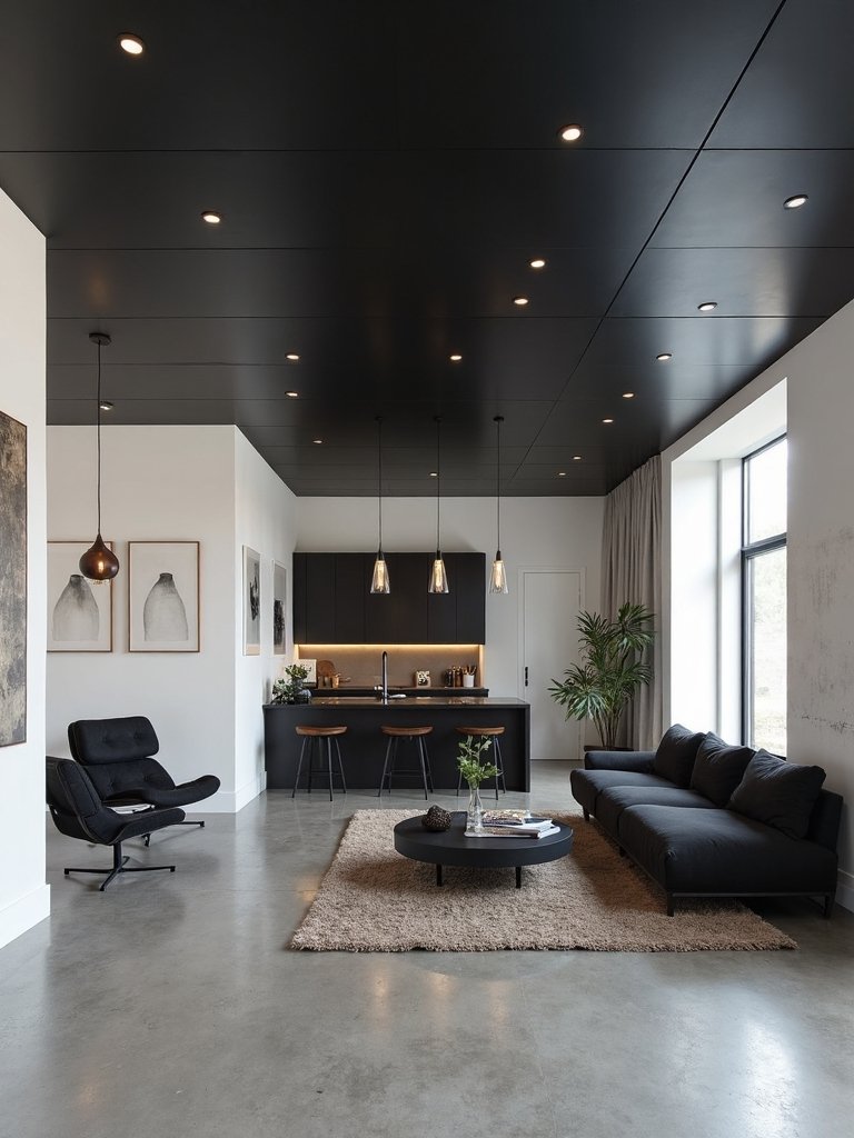 black ceiling treatments