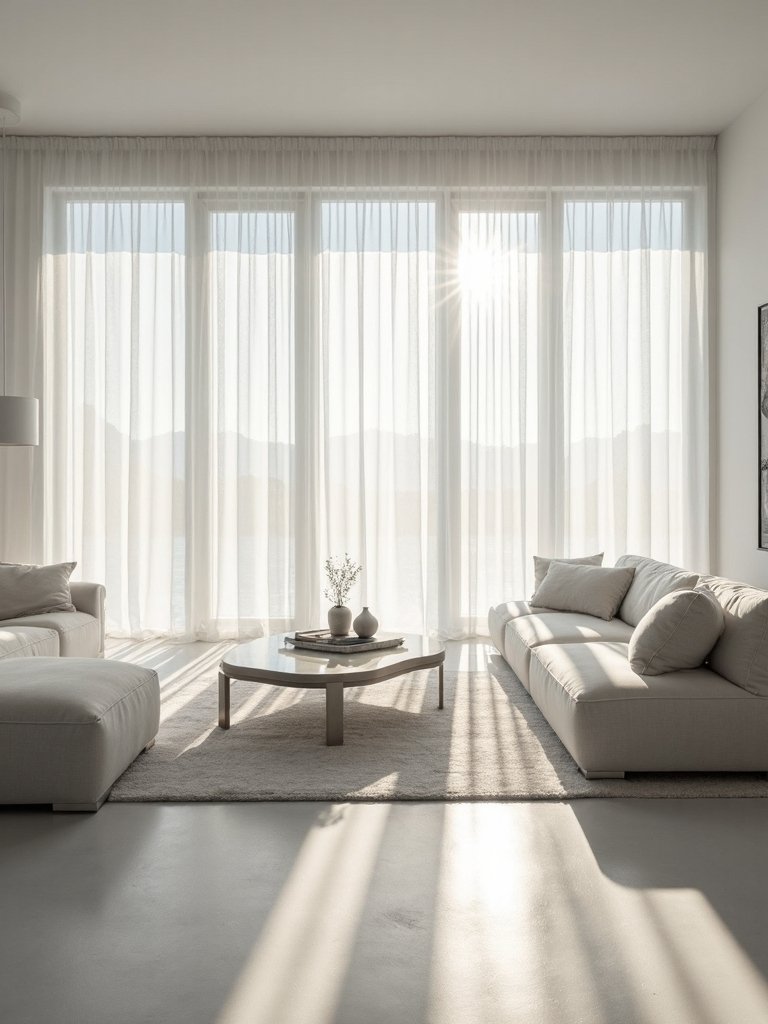 bright airy natural light filled living room