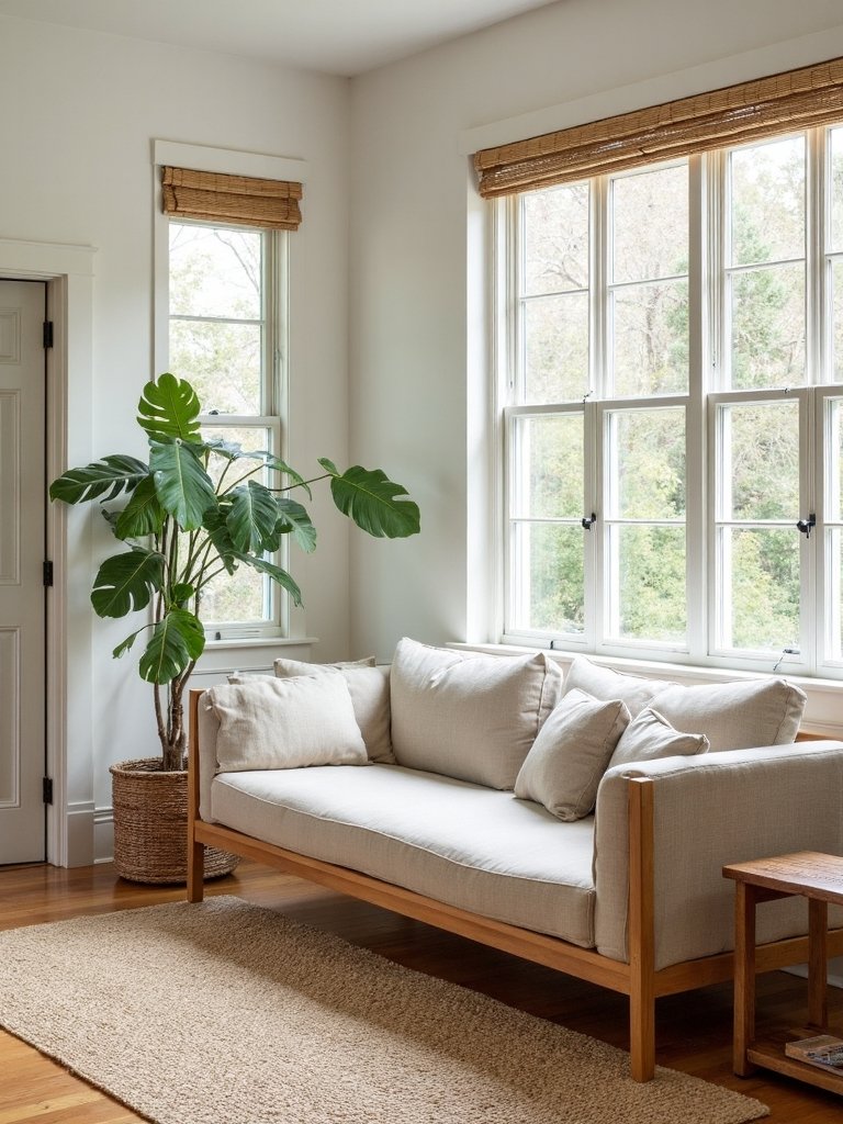 calm and serene natural light living