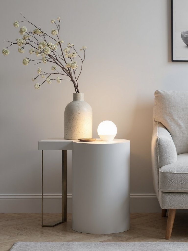 clean minimalist sleek side tables
