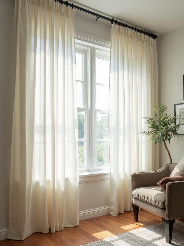 consistent curtain height visual harmony