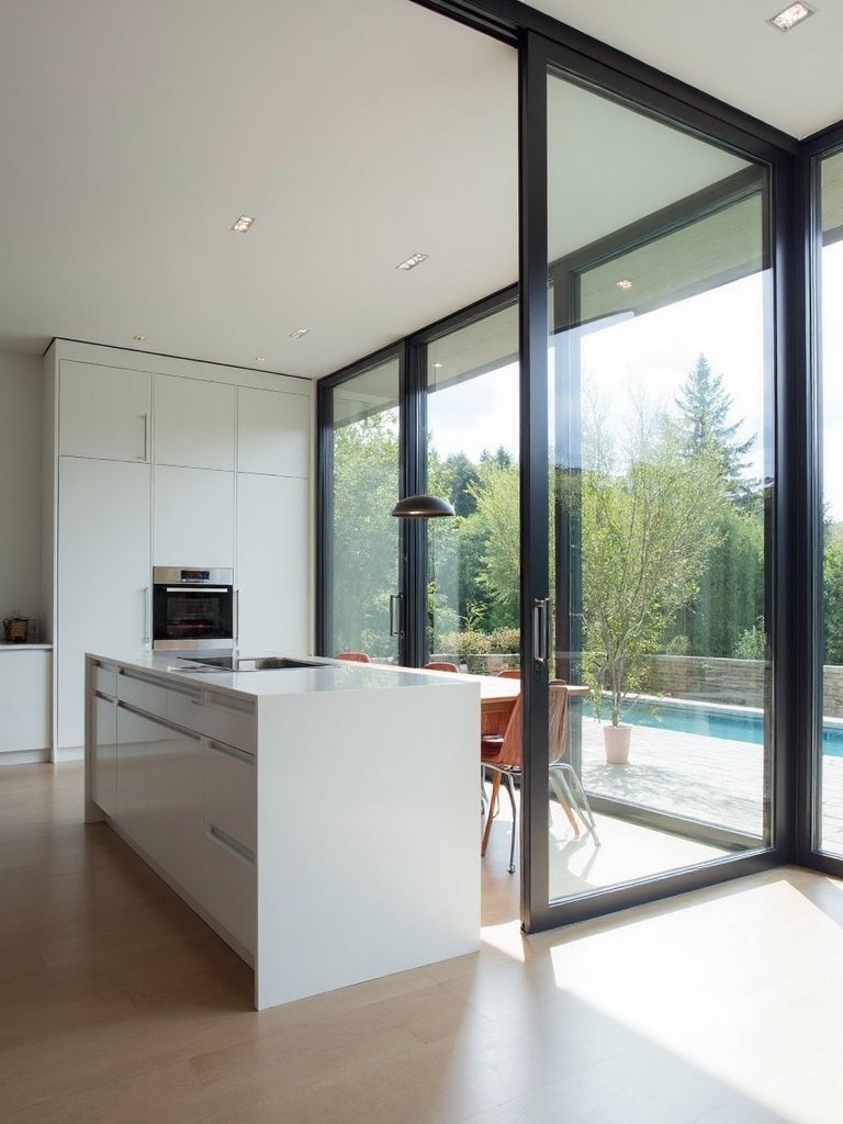 contemporary kitchen window frames