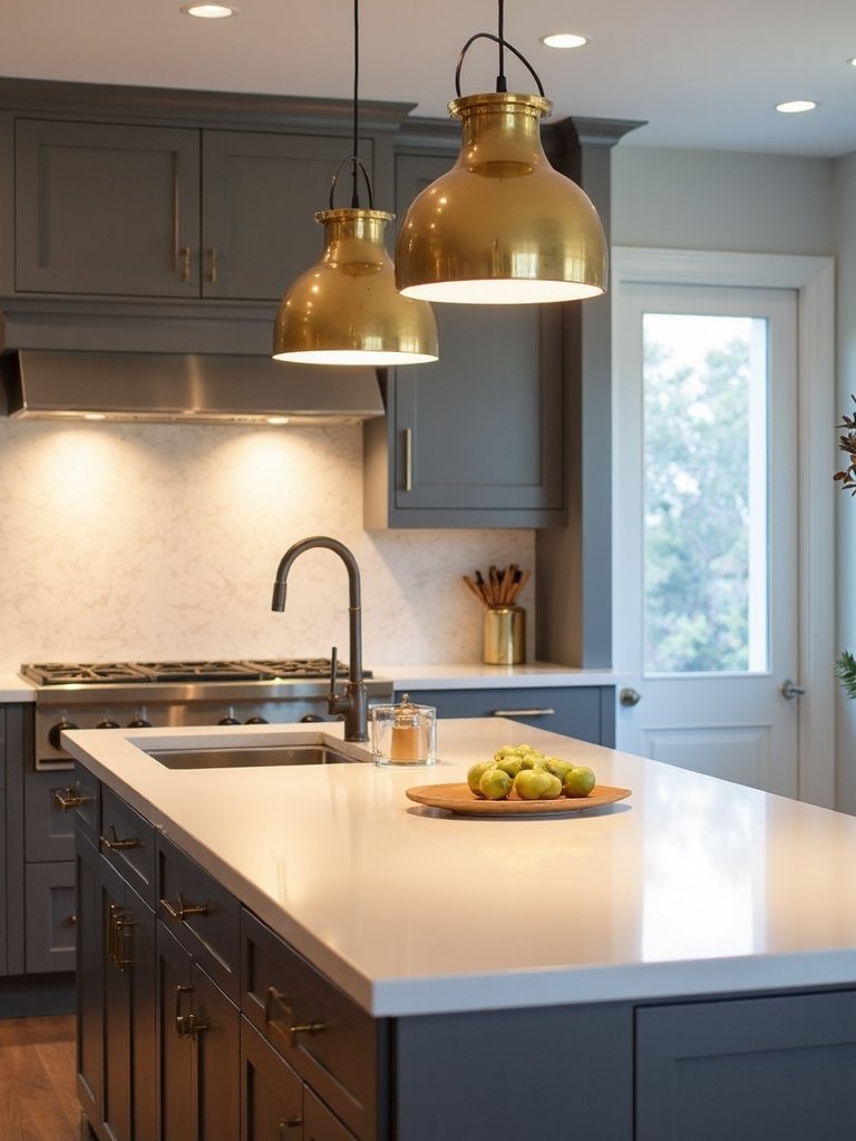 contemporary mixed metal lighting