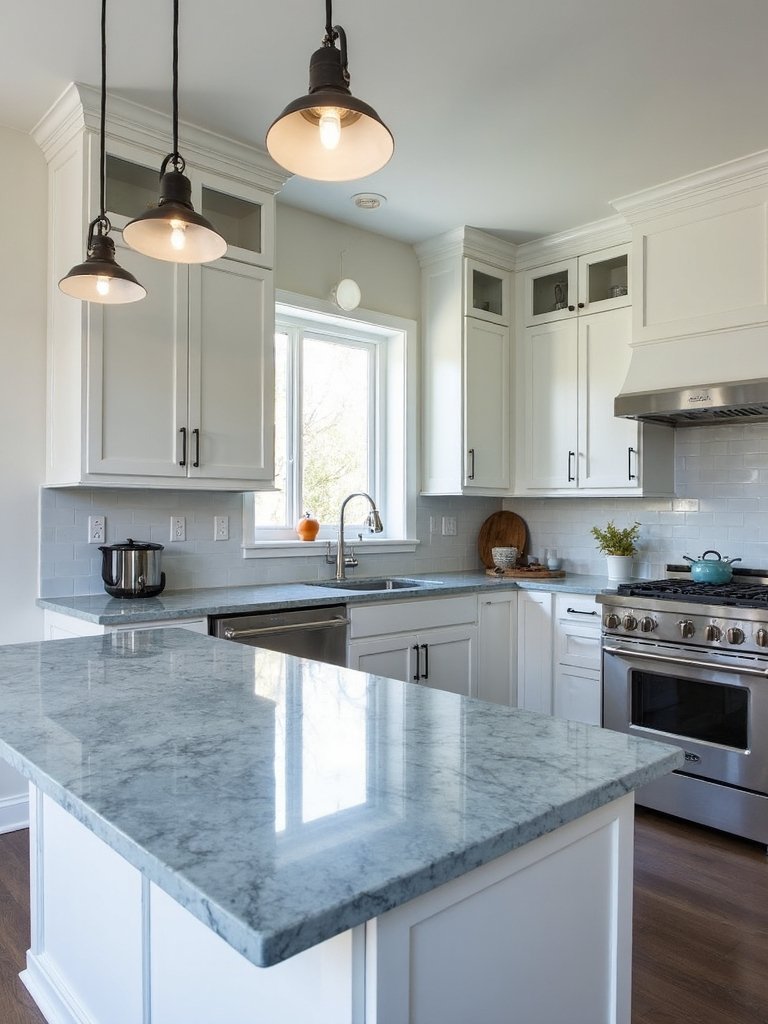 cool sophisticated blue gray marble