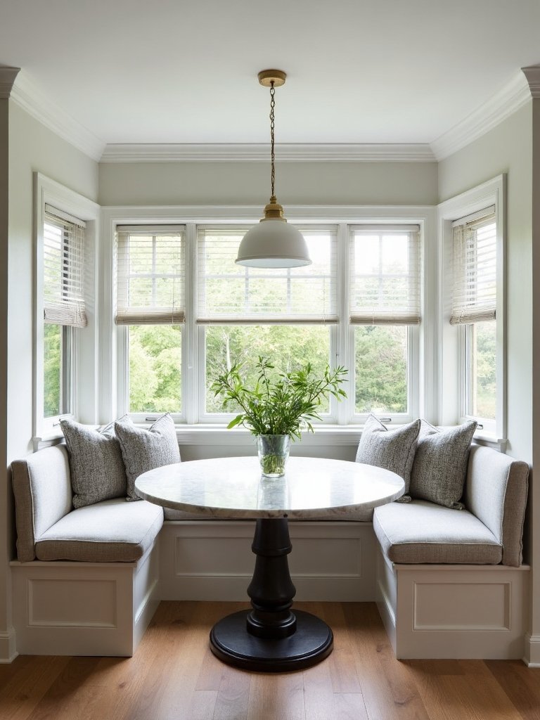 cozy bright bay window dining spaces