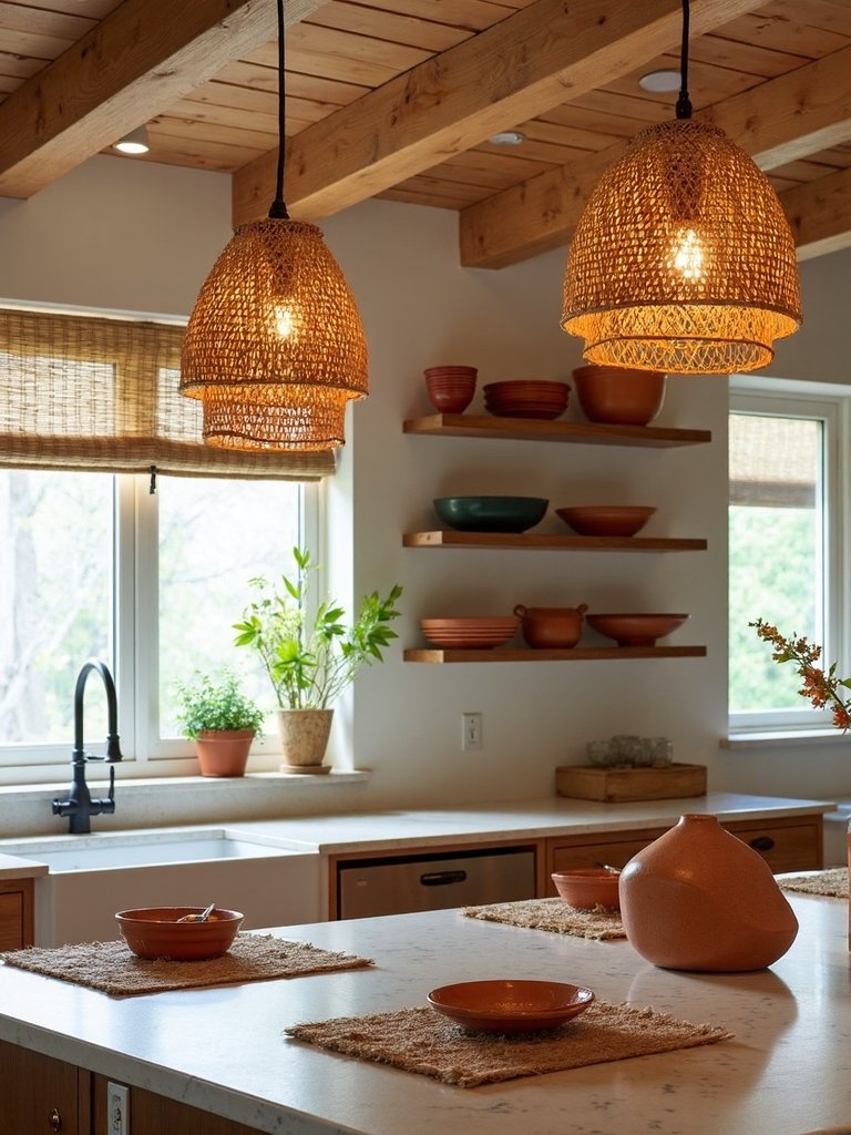 cozy earthy natural textured kitchen