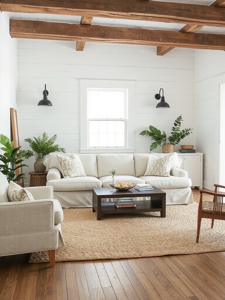 cozy modern farmhouse living spaces