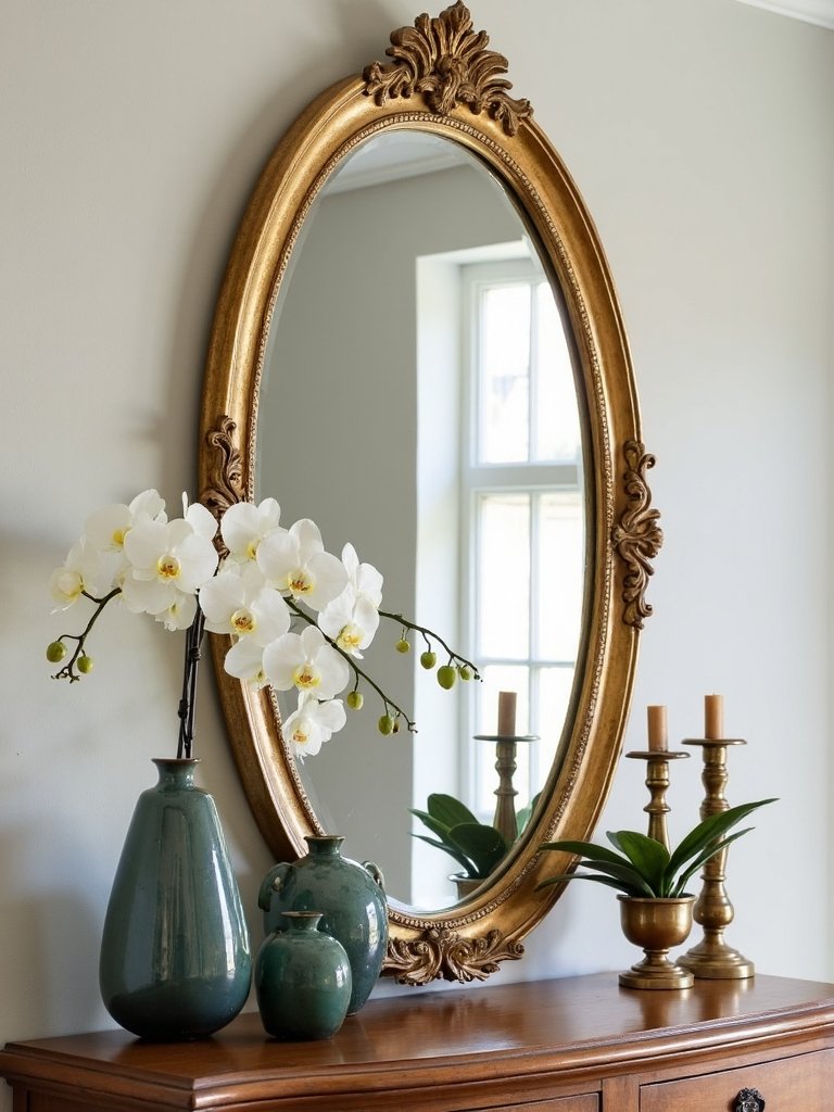 curate stylish console table display