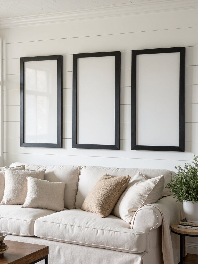 curated minimalist farmhouse gallery wall