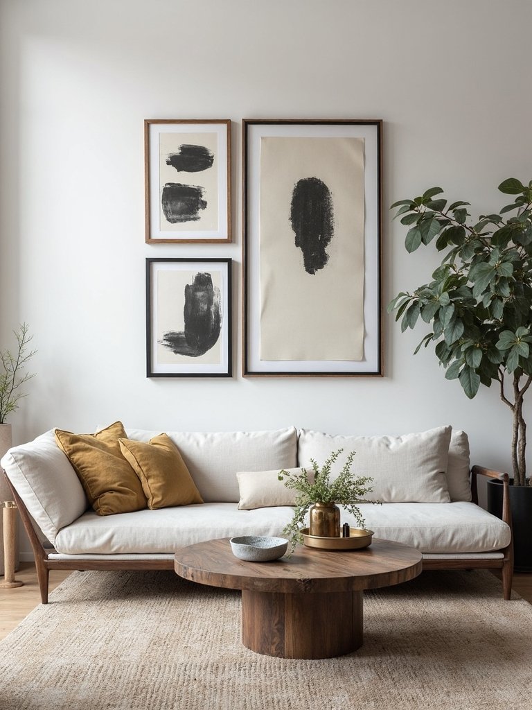 curated minimalist mixed frame display