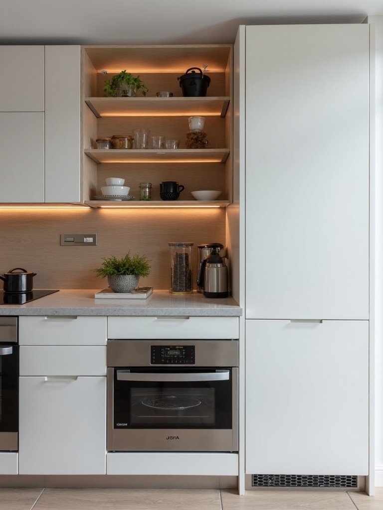 customized built in maximized streamlined kitchen