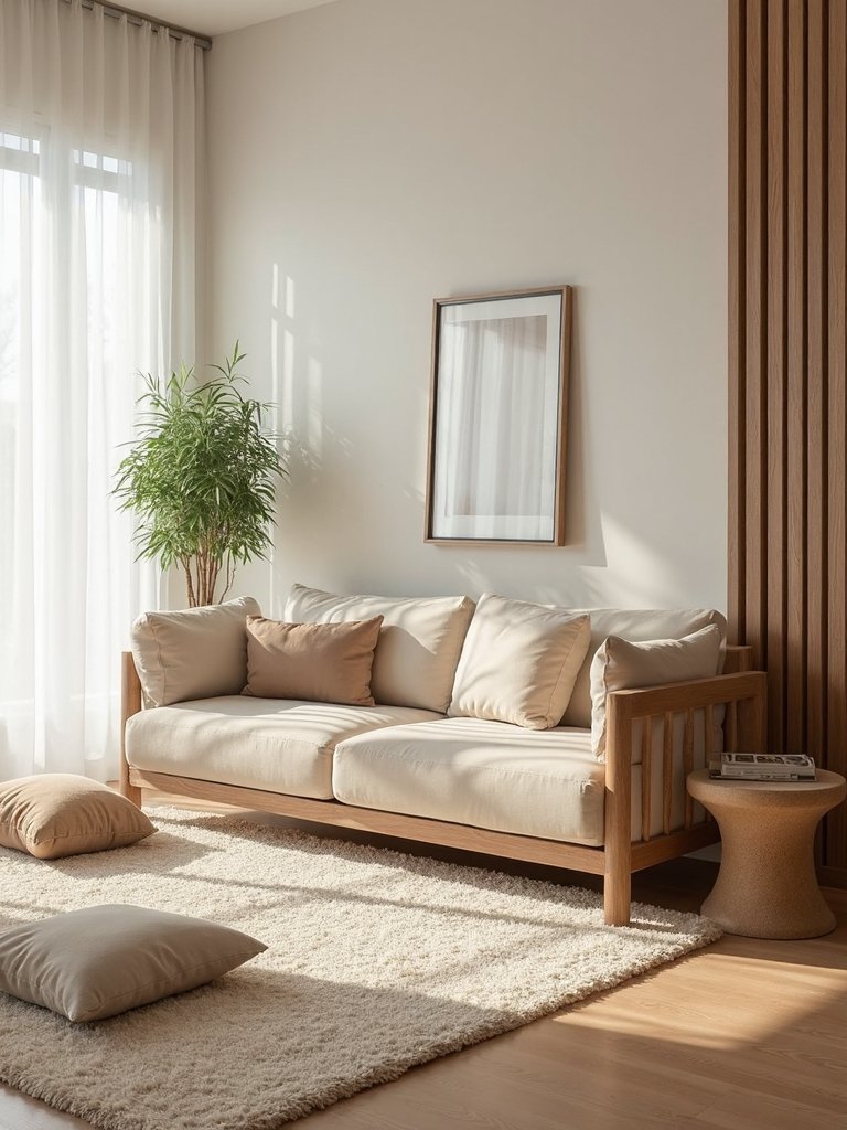 delineate spaces with textured area rugs