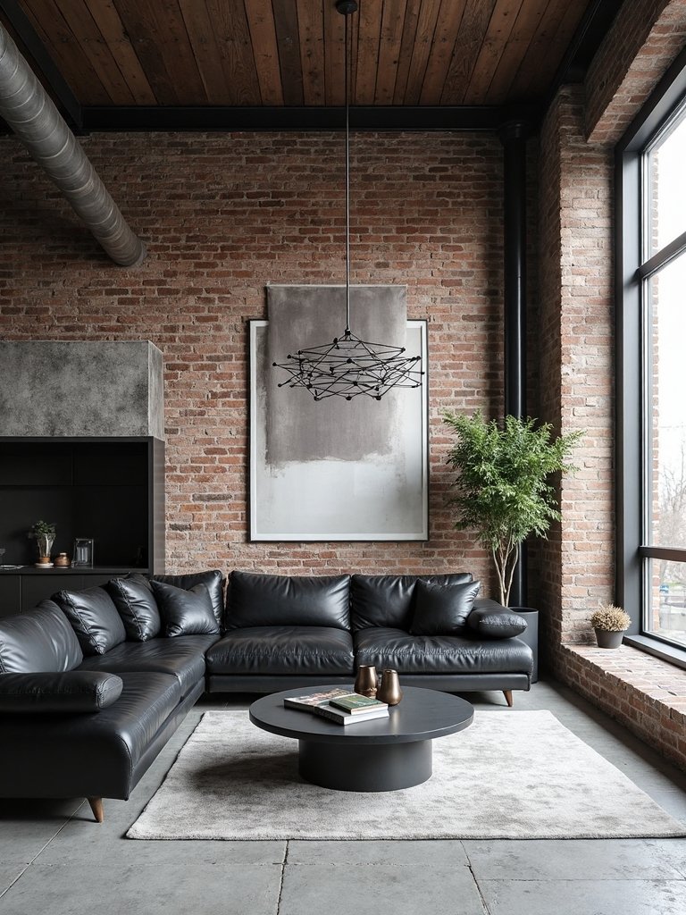 dramatic industrial minimalist loft aesthetic