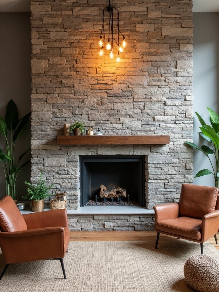 dramatic natural stone feature walls