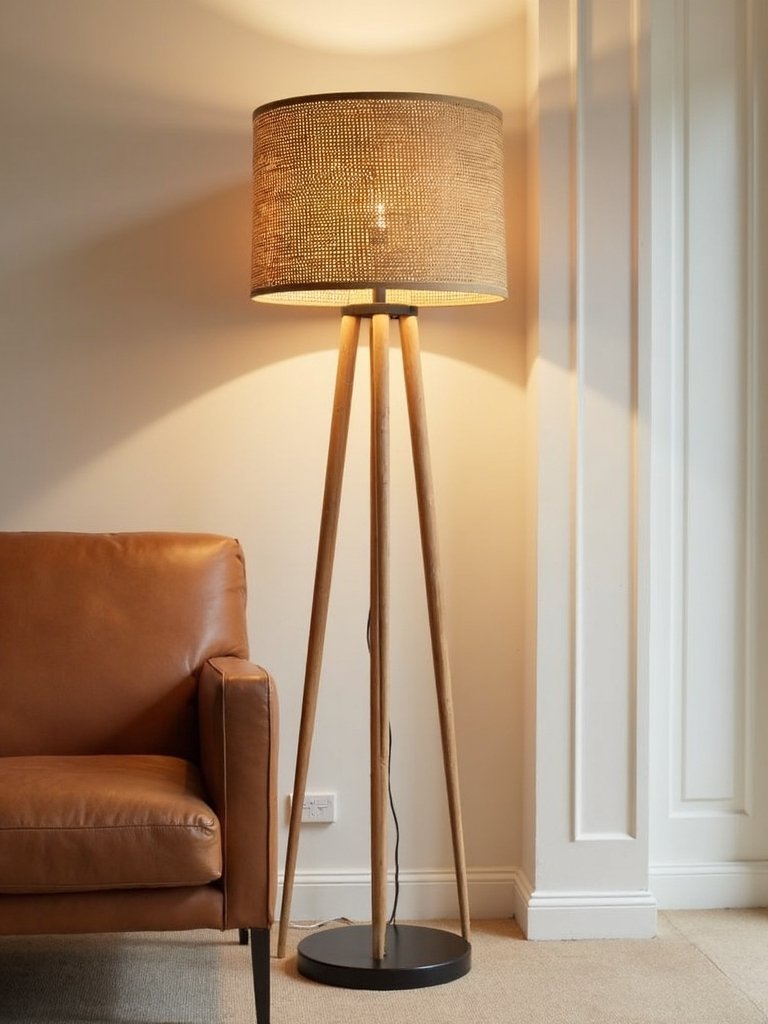 earthy inviting natural material floor lamps