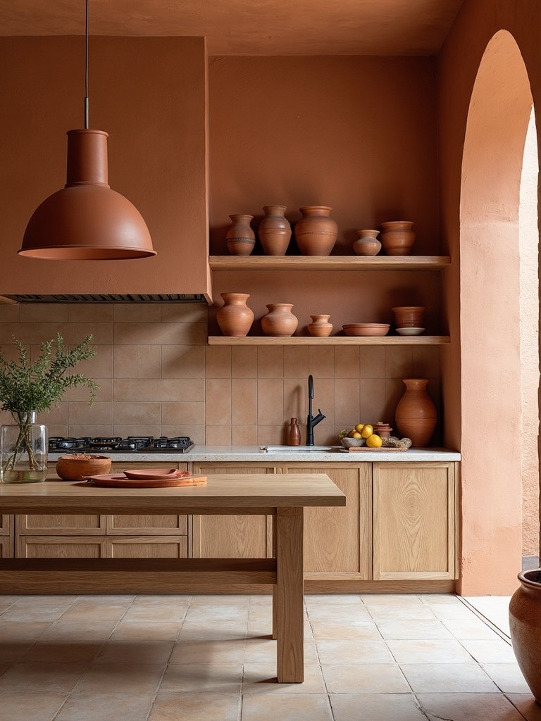 earthy mediterranean kitchen accents