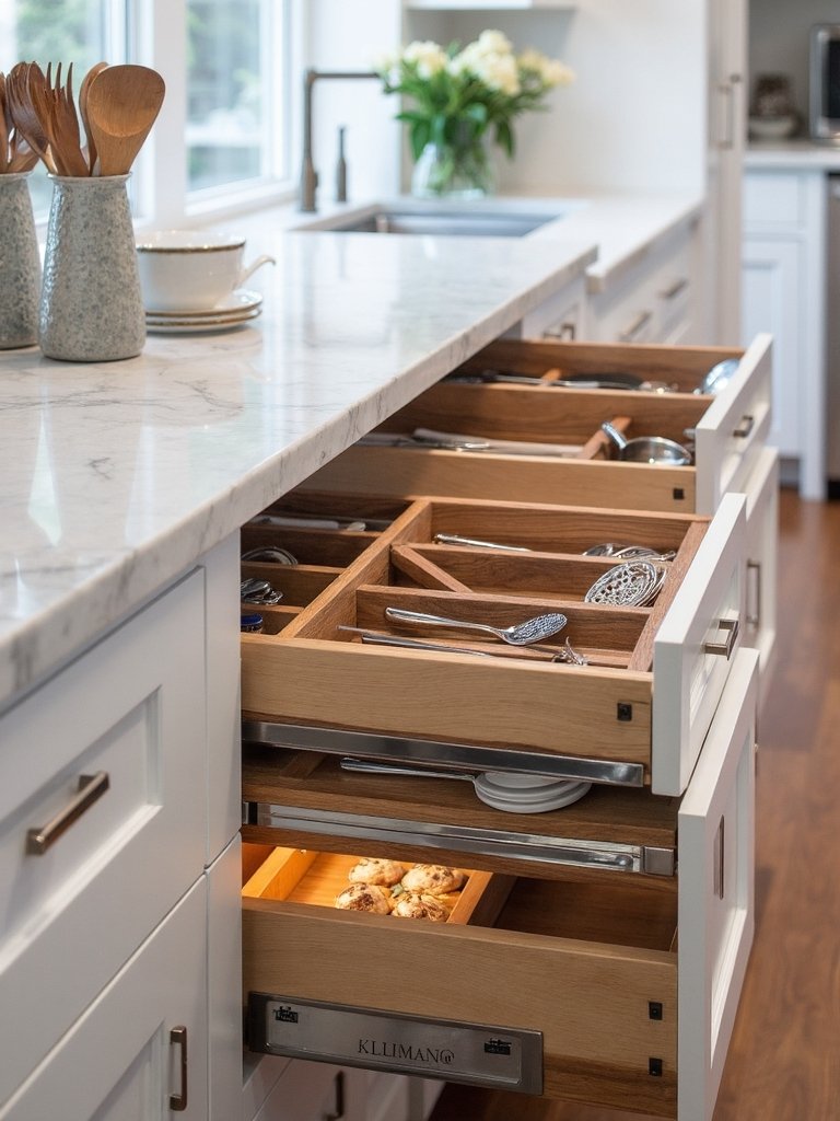 efficient organized sophisticated kitchen storage