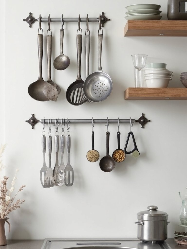 efficient wall mounted kitchen storage solution