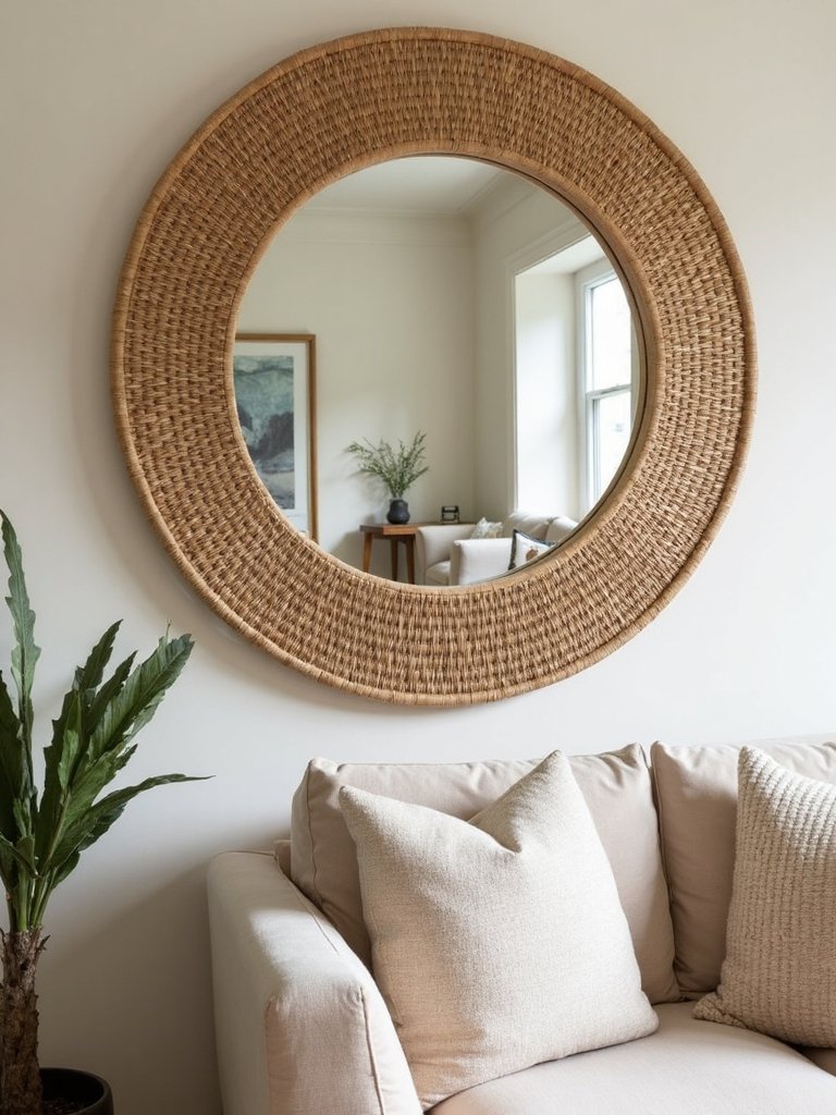 effortless natural charm with rattan mirrors