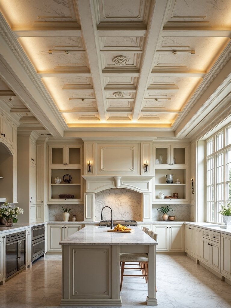 elegant marble inlaid ceiling borders