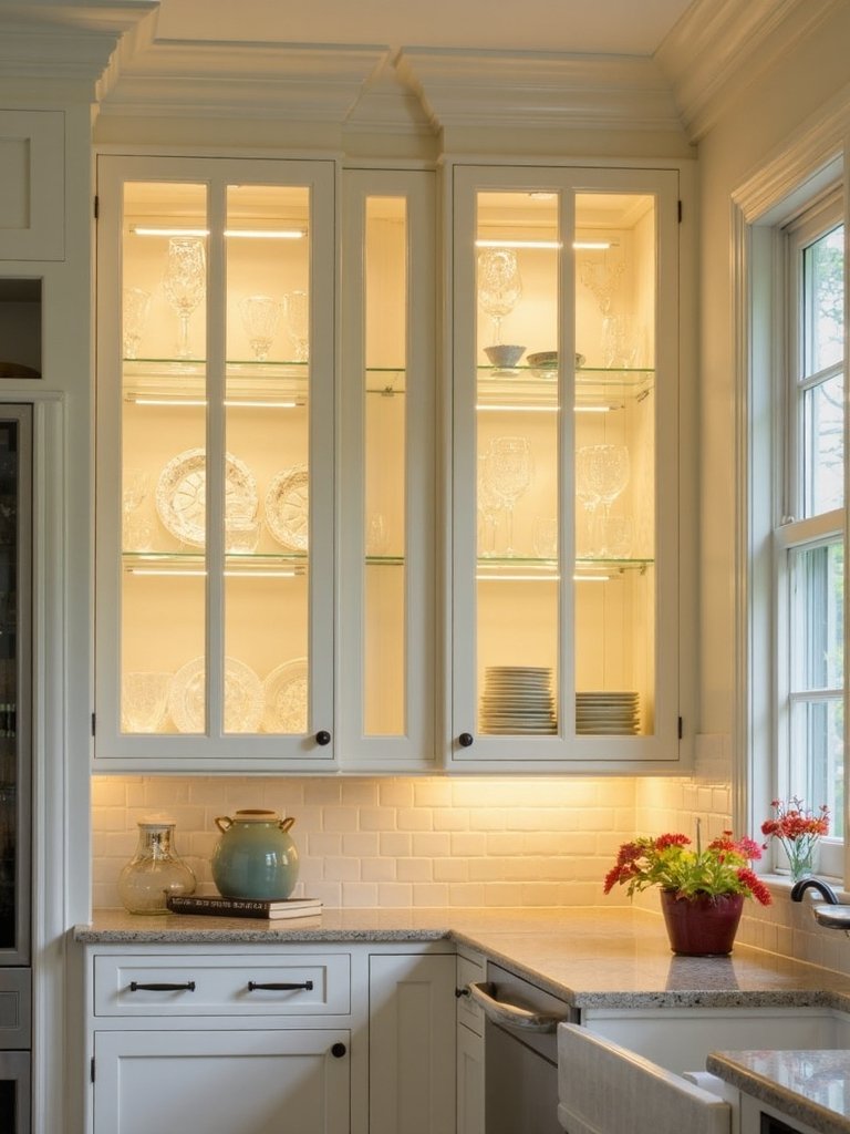 elegant practical illuminated display cabinets