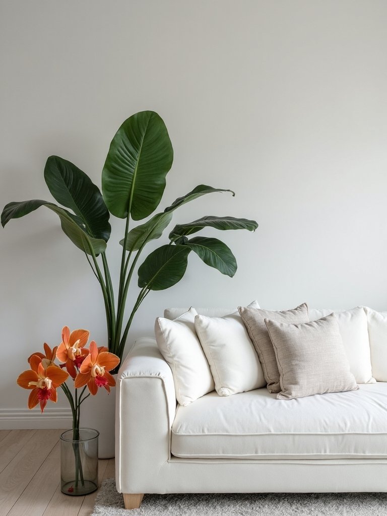 elevate minimalist with thoughtful plant placement