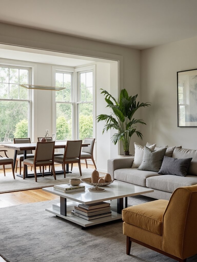 fluid connected open concept living