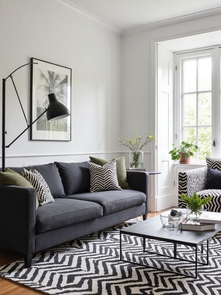 geometric patterns enliven monochrome minimalism