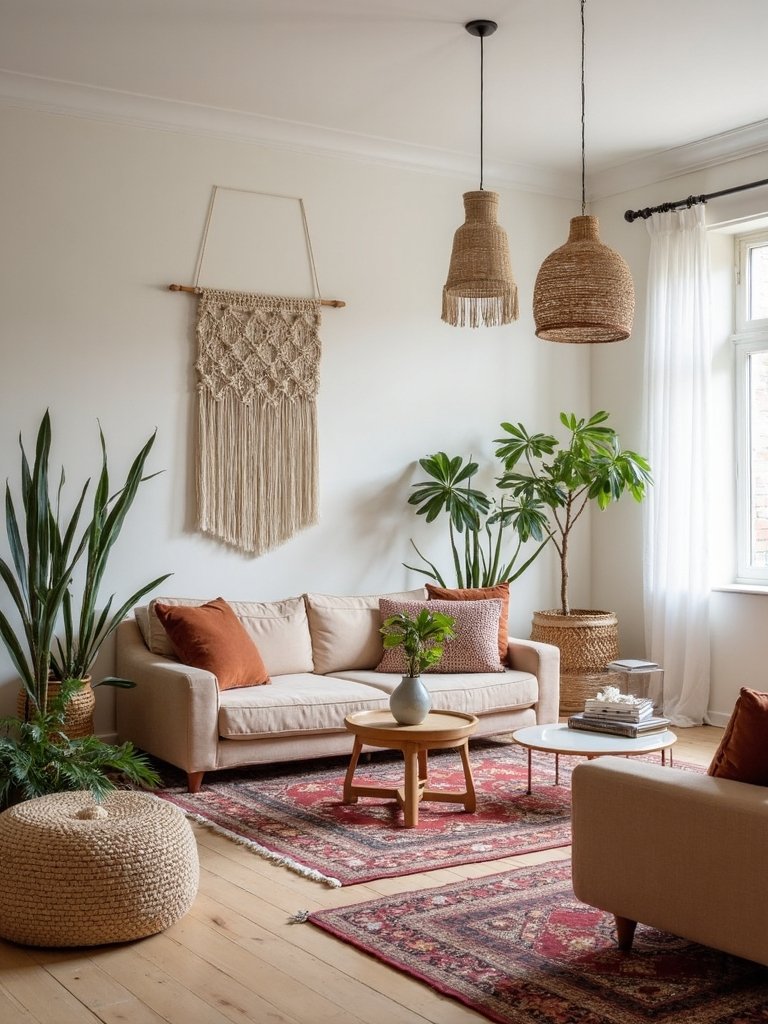 globally inspired modern minimalist living space