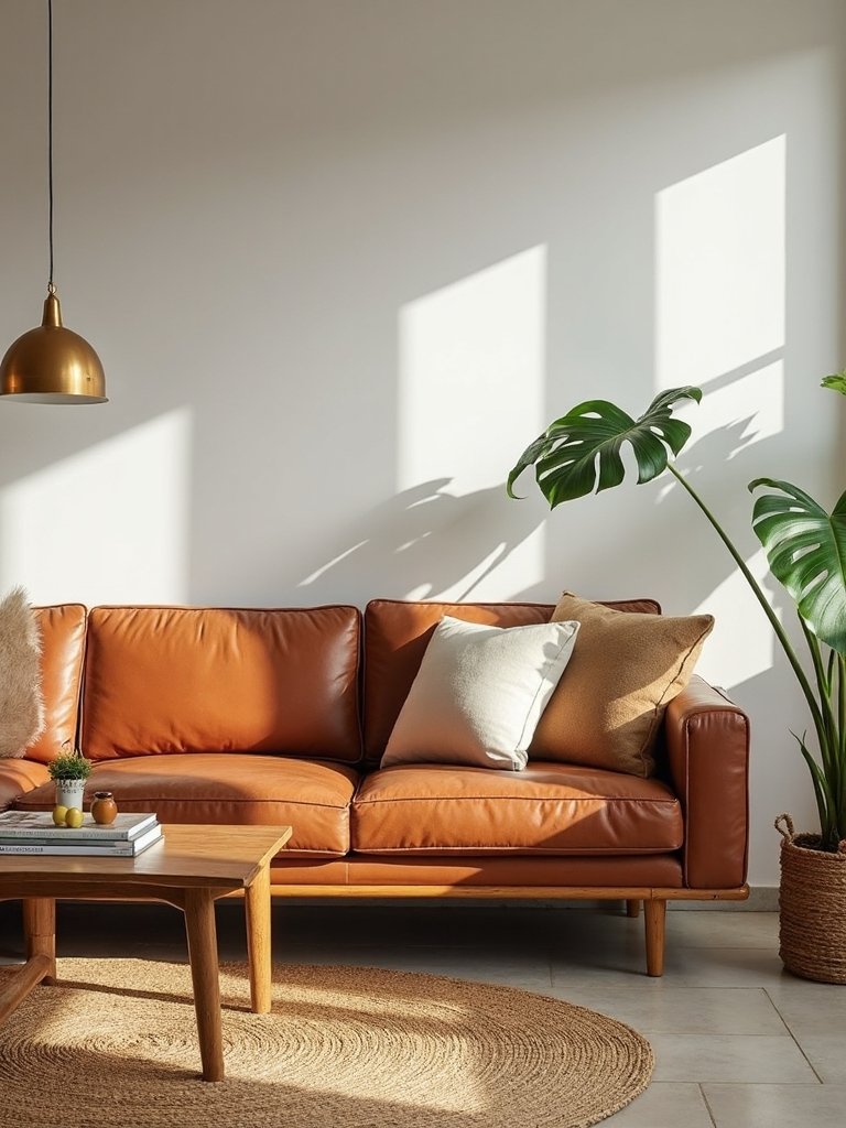 grounding timeless cognac leather elements