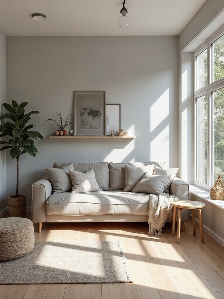 harmonious grey and natural wood