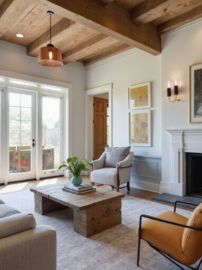 harmonious metal and wood blending