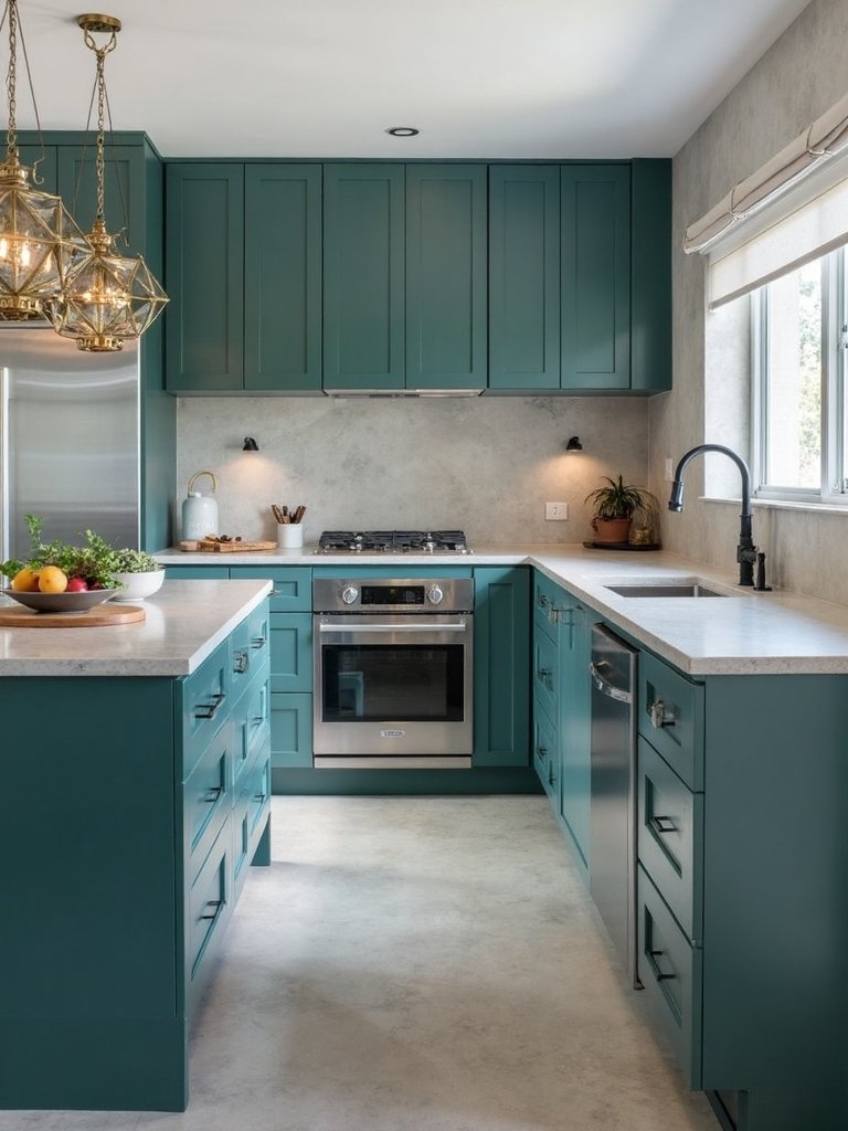 industrial elegance teal concrete