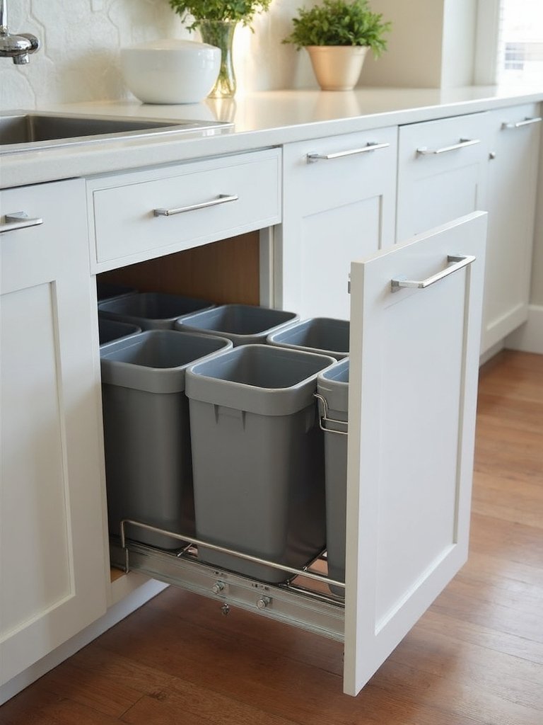 integrated concealed customizable recycling storage