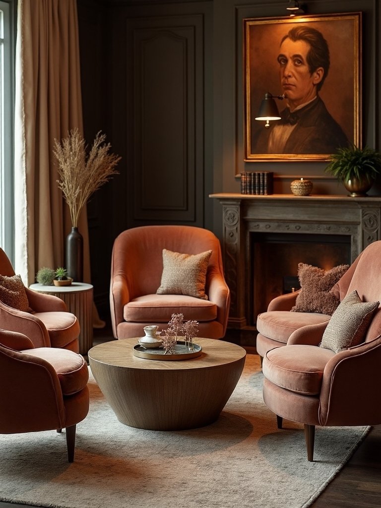 intimate conversational living room seating