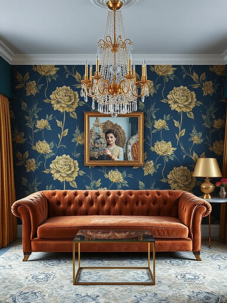 living room wallpaper statement designs