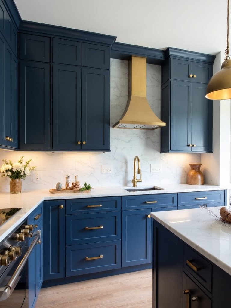 luxurious navy blue and gold