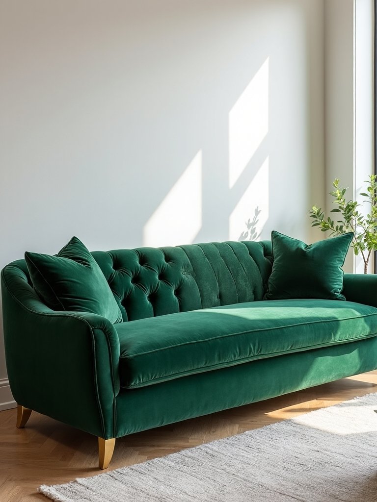 luxurious velvet sofa decor statements