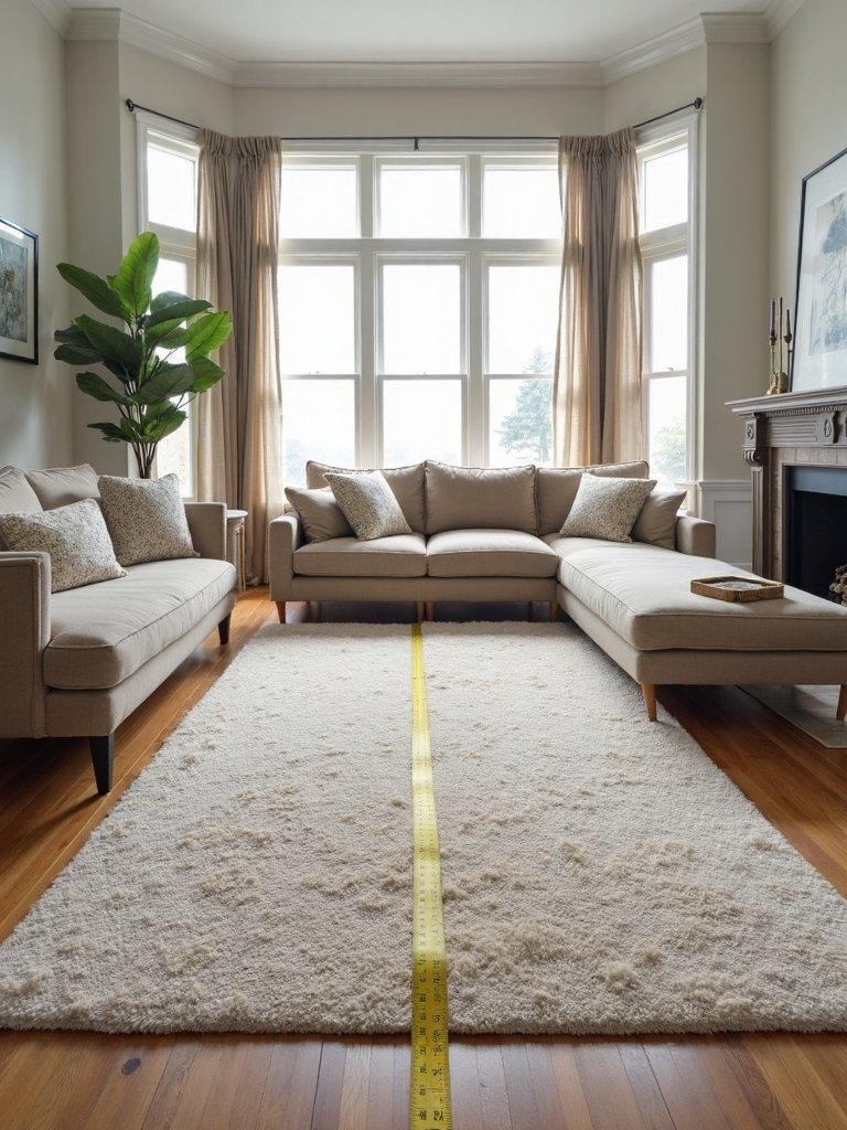 measurements rug placement living room design