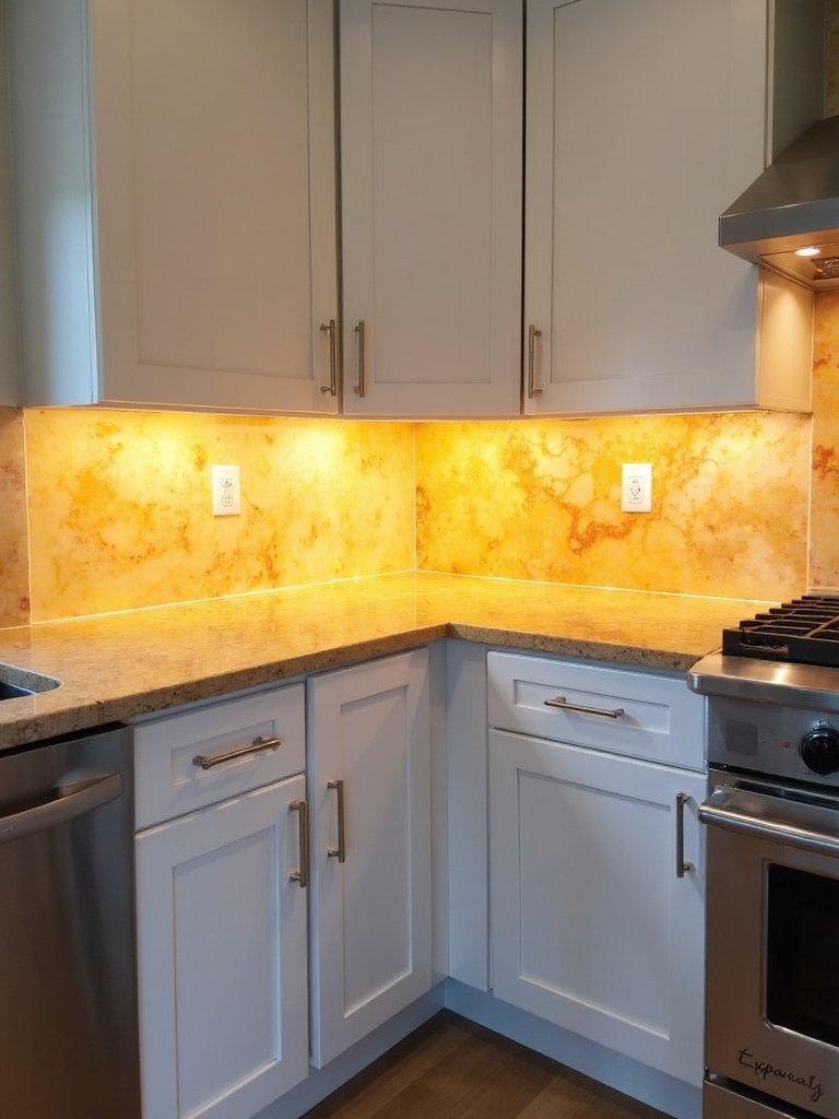 mesmerizing backlit onyx backsplash enchantment