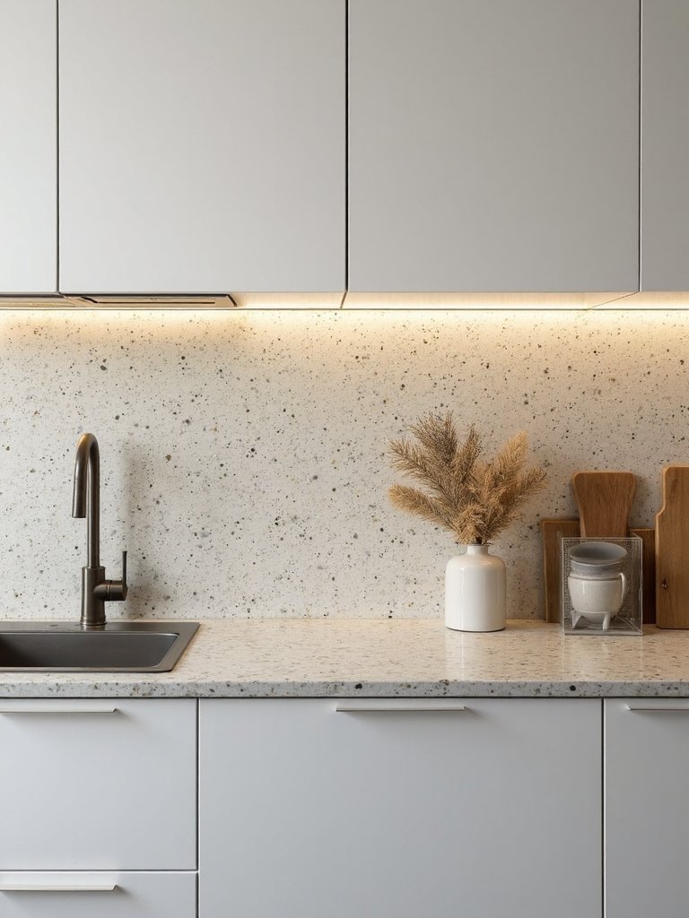 mesmerizing terrazzo inspired kitchen wall features