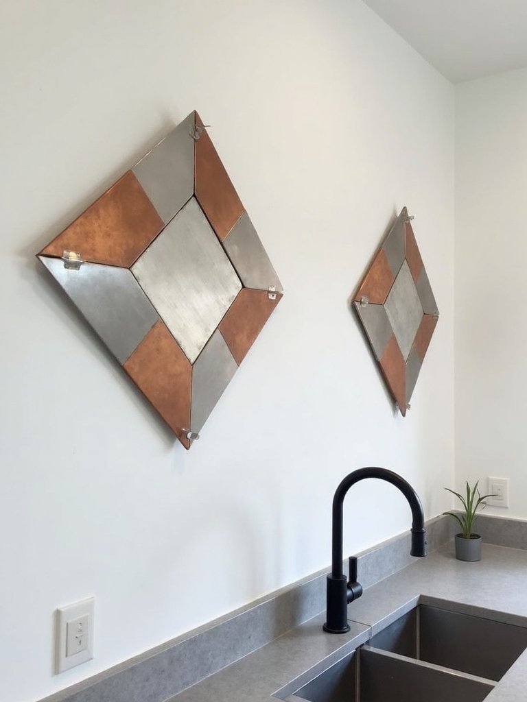 minimalist geometric metal wall art