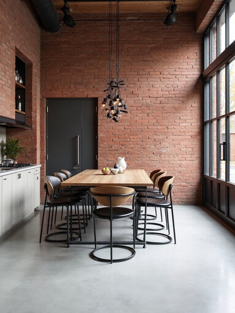 minimalist industrial chic living room